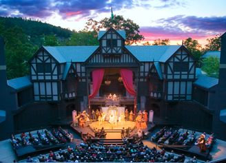 Front view of the Elizabethan Stage.