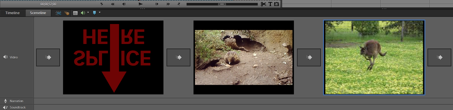 sceneline with video clips