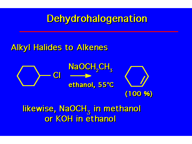 alkyl halide to alkene