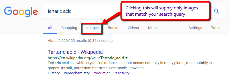google images search results