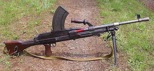 The Bren Gun was the light machine gun used by British Infantry.