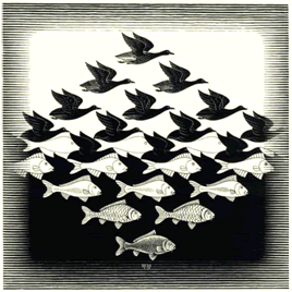Sky and Water by M.C. Escher.