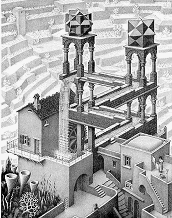 Waterfall by M.C. Escher.