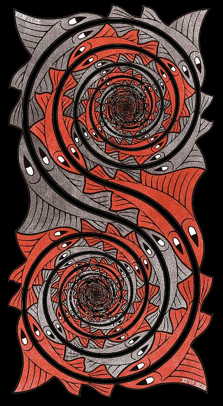 Whirlpools by M.C. Escher.
