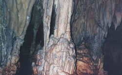 Inside the Diros caves.