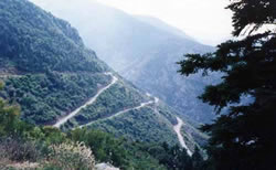 Winding road to Kosmas.